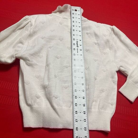 DAISY KINGDOM GIRLS SWEATER Floral Applique Cardigan Size 8 Damaged - Picture 5 of 10